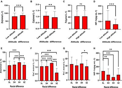 Relationship between serum iron, zinc, calcium, and HIF-1a—comparative analysis of 2 regions and 4 ethnic groups in China